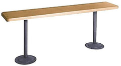 Made in USA - 4' Long x 9-1/2" Wide x 1-1/4" Thick, Maple Wood Bench Seat - Order Pedestals Separately - Apex Tool & Supply