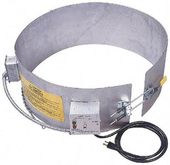 Made in USA - 9-1/4" Wide, 5 Gallon Wrap-Around Drum Heater - 120 Volt, to 800 Watts, 0.9 Amps, 0°F to 165°F Thermostat Rating - Apex Tool & Supply
