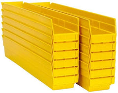Akro-Mils - 23-5/8" Deep, Yellow Hopper Shelf Bin - 4" High x 4-1/8" Wide x 23-5/8" Long - Apex Tool & Supply