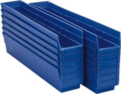 Akro-Mils - 23-5/8" Deep, Blue Hopper Shelf Bin - 4" High x 4-1/8" Wide x 23-5/8" Long - Apex Tool & Supply