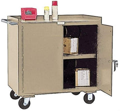 Durham - 800 Lb Capacity, 2 Door Mobile Cabinet - 46" Wide x 21" Deep x 34" High, Steel, Gray - Apex Tool & Supply
