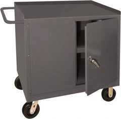 Durham - 1,000 Lb Capacity, 2 Door Mobile Cabinet - 36" Wide x 24" Deep x 37-1/2" High, Steel, Gray - Apex Tool & Supply