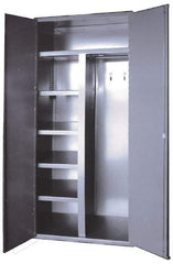 Durham - 5 Shelf Combination Storage Cabinet - Steel, 36" Wide x 24" Deep x 84" High, Gray - Apex Tool & Supply