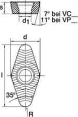 LMT - VCGT220530 ALM Grade LC610T Carbide Milling Insert - TiAlN Finish, 0.2189" Thick, 1/2" Inscribed Circle, 3mm Corner Radius - Apex Tool & Supply