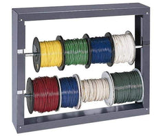 Durham - 2 Cylinder, Gray Wire Spool Rack - 26-1/8" Wide x 17-7/8" High x 6" Deep - Apex Tool & Supply