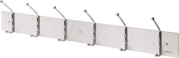 Safco - 6 Hooks, 36" Long x 2-1/8" Deep, Steel Utility Hook Strips - 2-1/2" High - Apex Tool & Supply