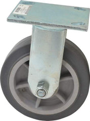Value Collection - 6" Diam x 2" Wide x 7-1/2" OAH Top Plate Mount Rigid Caster - TPR, 550 Lb Capacity, Roller Bearing, 4 x 4-1/2" Plate - Apex Tool & Supply