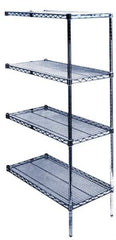 Value Collection - 4 Shelf Wire Shelving Unit - 24" Wide x 18" Deep x 63" High, - Apex Tool & Supply