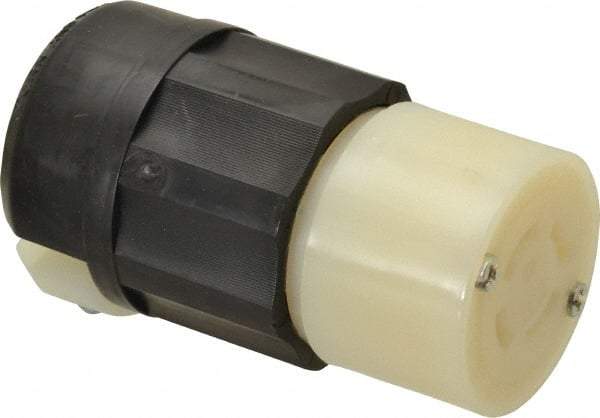 Leviton - 125/250 VAC, 20 Amp, L14-20R Configuration, Industrial Grade, Self Grounding Connector - 1 Phase, 3 Poles, 0.595 to 0.895 Inch Cord Diameter - Apex Tool & Supply