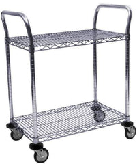 Value Collection - 800 Lb Capacity, 18" Wide x 42" Long x 39" High Wire Cart - 2 Shelf, Steel, Swivel Casters - Apex Tool & Supply