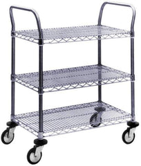 Value Collection - 800 Lb Capacity, 24" Wide x 48" Long x 39" High Wire Cart - 3 Shelf, Steel, Swivel Casters - Apex Tool & Supply