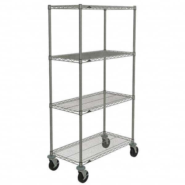 Metro - 600 Lb Capacity 4 Shelf Mobile Wire Shelving Unit - Add-On Unit - Apex Tool & Supply