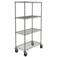 Metro - 600 Lb Capacity 4 Shelf Mobile Wire Shelving Unit - Add-On Unit - Apex Tool & Supply