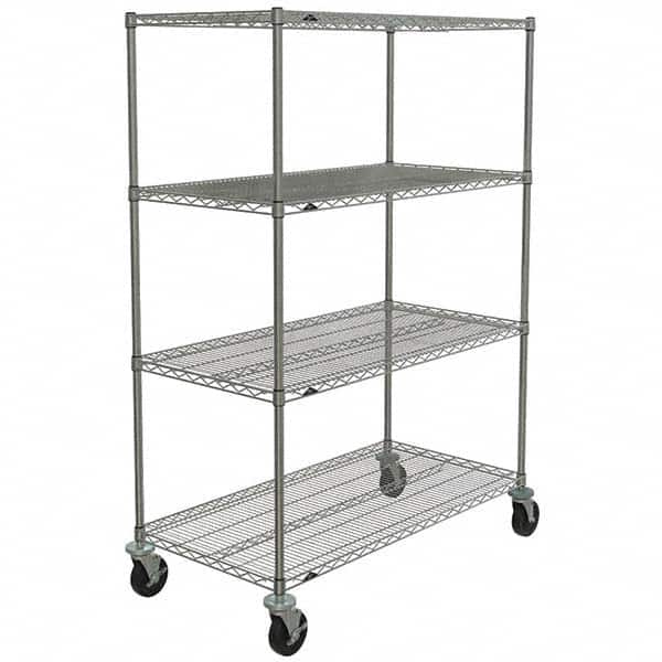 Metro - 600 Lb Capacity 4 Shelf Mobile Wire Shelving Unit - Add-On Unit - Apex Tool & Supply