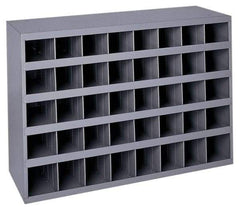 Durham - 40 Bin Bin Shelving Unit with Openings - 33-3/4 Inch Overall Width x 8-1/2 Inch Overall Depth x 22-1/4 Inch Overall Height, Gray Steel Bins - Apex Tool & Supply