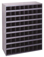Durham - 72 Bin Bin Shelving Unit with Openings - 33-3/4 Inch Overall Width x 8-1/2 Inch Overall Depth x 42 Inch Overall Height, Gray Steel Bins - Apex Tool & Supply
