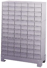 Durham - 72 Bin Bin Shelving Unit with Drawers - 34-1/8 Inch Overall Width x 12-1/4 Inch Overall Depth x 48-1/8 Inch Overall Height, Gray Steel Bins - Apex Tool & Supply