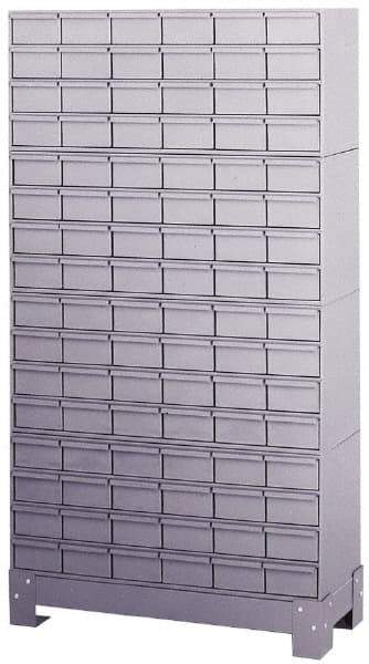 Durham - 96 Bin Bin Shelving Unit with Drawers - 34-1/8 Inch Overall Width x 12-1/4 Inch Overall Depth x 62-1/2 Inch Overall Height, Gray Steel Bins - Apex Tool & Supply