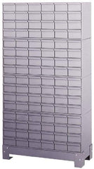 Durham - 96 Bin Bin Shelving Unit with Drawers - 34-1/8 Inch Overall Width x 12-1/4 Inch Overall Depth x 62-1/2 Inch Overall Height, Gray Steel Bins - Apex Tool & Supply