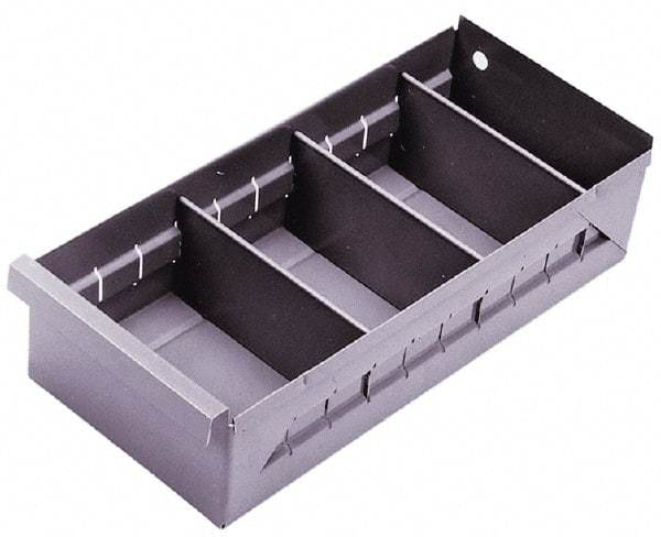 Durham - 11-3/4" Deep, Gray Steel Drawer Bin - 2-3/4" High x 5-3/8" Wide x 11-3/4" Long - Apex Tool & Supply