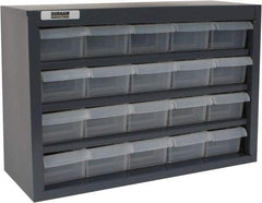 Durham - 20 Drawer, Small Parts Steel Storage Cabinet w/Plastic Drawers - 6-3/8" Deep x 16-3/4" Wide x 12" High - Apex Tool & Supply