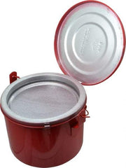 Eagle - 4 Quart Capacity, Coated Steel, Red Bench Can - 6-1/2 Inch High x 8 Inch Diameter, 2-1/2 Inch Dasher Diameter - Apex Tool & Supply