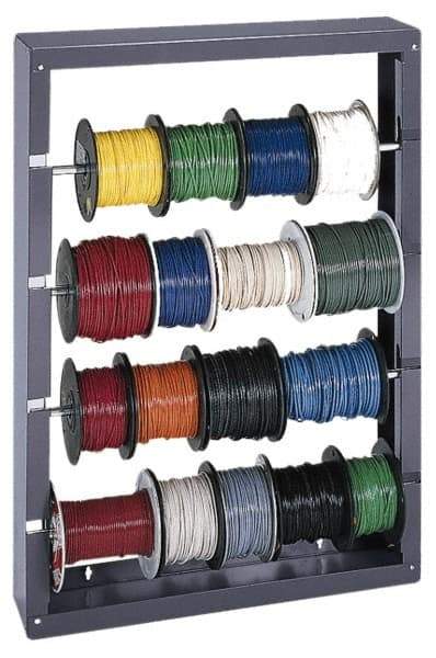 Durham - Gray Wire Spool Rack - 26-1/8" Wide x 37-1/8" High x 6" Deep - Apex Tool & Supply