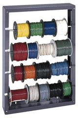 Durham - Gray Wire Spool Rack - 26-1/8" Wide x 37-1/8" High x 6" Deep - Apex Tool & Supply