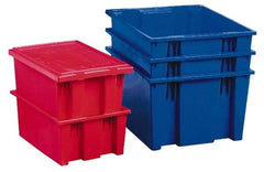 Akro-Mils - 0.5 Cu Ft, 45 Lb Load Capacity Red Polyethylene Tote Container - Stacking, Nesting, 18" Long x 11" Wide x 6" High - Apex Tool & Supply