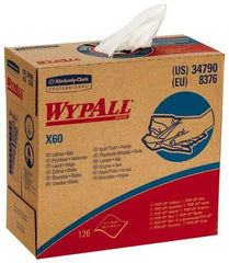 WypAll - X60 Dry Shop Towel/Industrial Wipes - Pop-Up, 16-3/4" x 9" Sheet Size, White - Apex Tool & Supply