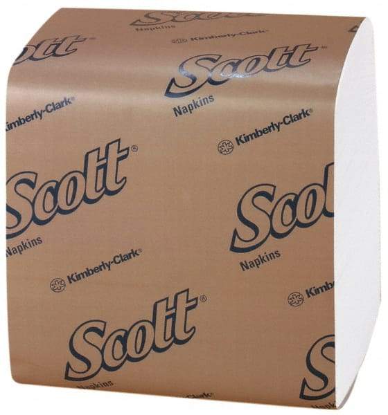 Scott - 17" Long x 17" Wide, 1/4 Fold Dinner Paper Napkins - 1 Ply, White - Apex Tool & Supply