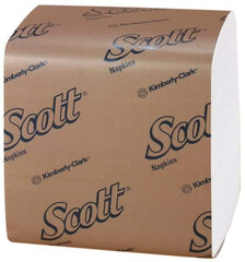 Scott - 17" Long x 17" Wide, 1/4 Fold Dinner Paper Napkins - 1 Ply, White - Apex Tool & Supply