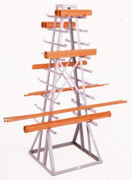 Made in USA - 1,800 Lb Capacity, Gray 2-Sided Horizontal Bar Storage Rack - 30" Wide x 84" High x 30" Deep - Apex Tool & Supply