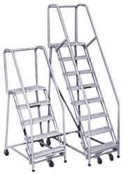 PW Platforms - 14 Step Ladder - Rolling Safety Ladder, 300 Lb Capacity, 140" Platform Height, 40" Base Width x 102" Base Depth - Apex Tool & Supply