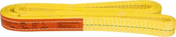 Made in USA - 3' Long x 1" Wide, 4,800 Lb Basket Capacity, 4,800 Lb Vertical Capacity, 2 Ply, Nylon Web Sling - 3,840 Lb Choker Capacity - Apex Tool & Supply