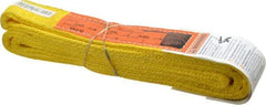 Made in USA - 3' Long x 2" Wide, 9,600 Lb Basket Capacity, 9,600 Lb Vertical Capacity, 2 Ply, Nylon Web Sling - 7,680 Lb Choker Capacity - Apex Tool & Supply