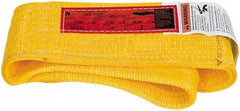 Made in USA - 3' Long x 4" Wide, 9,280 Lb Vertical Capacity, 2 Ply, Nylon Web Sling - 7,420 Lb Choker Capacity - Apex Tool & Supply