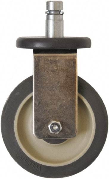 Eagle MHC - 5" Diam x 1-1/4" Wide x 8-1/4" OAH Stem Mount Rigid Caster - Polyurethane, 300 Lb Capacity, Plain Bearing, 1" Round Stem - Apex Tool & Supply