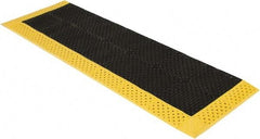 Notrax - 8' Long, Dry/Wet Environment, Anti-Fatigue Matting - Black with Yellow Borders, Vinyl with Vinyl Base, Beveled on 3 Sides - Apex Tool & Supply