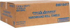 PRO-SOURCE - Hard Roll of 1 Ply Natural Paper Towels - 8" Wide, 350' Roll Length, Fits Dispenser Pro-Source: 56590672, 56590698, 56590706,56590714, 56590565, 5659057, Kimberly Clark: 09767, 09990, 09746, 09996 GP: 54338, 56201 - Apex Tool & Supply