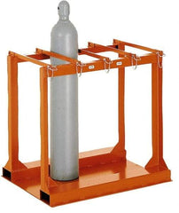 Made in USA - 6 Cylinder, Orange Cylinder Pallet Rack - 34" Wide x 41" High x 33" Deep - Apex Tool & Supply