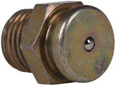 Value Collection - Straight Head Angle, 1/4 NPT Steel Button-Head Grease Fitting - 15.88mm Hex - Apex Tool & Supply