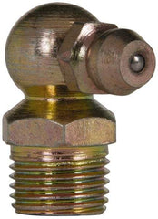 Value Collection - 90° Head Angle, 1/8 NPT Steel Standard Grease Fitting - 11.11mm Hex - Apex Tool & Supply