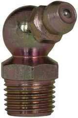 Value Collection - 65° Head Angle, 1/8 NPT Steel Standard Grease Fitting - 11.11mm Hex - Apex Tool & Supply