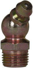 Value Collection - 45° Head Angle, 1/8 NPT Steel Standard Grease Fitting - 11.11mm Hex - Apex Tool & Supply