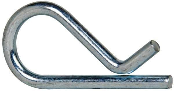 Value Collection - 1/2 to 3/4" Shaft Diam, 1-9/16" Long, 1/8" Wire Diam, Hair Pin Cotter - MB Grade 2 Spring Steel, Zinc-Plated Finish - Apex Tool & Supply