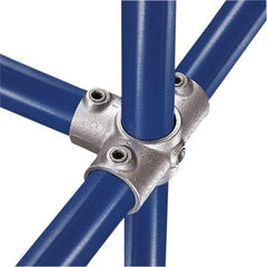 Kee - 2" Pipe, Side Outlet Tee, Side Outlet Cross, Malleable Iron Cross Pipe Rail Fitting - Galvanized Finish - Apex Tool & Supply