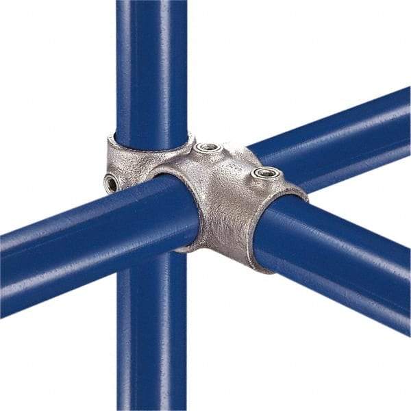 Kee - 1-1/4" Pipe, Socket Tee & Crossover, Malleable Iron Tee & Crossover Pipe Rail Fitting - Galvanized Finish - Apex Tool & Supply