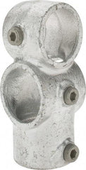 Kee - 1-1/2" Pipe, Socket Tee & Crossover, Malleable Iron Tee & Crossover Pipe Rail Fitting - Galvanized Finish - Apex Tool & Supply