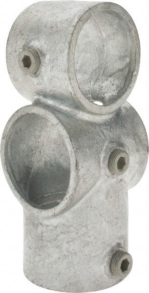 Kee - 2" Pipe, Socket Tee & Crossover, Malleable Iron Tee & Crossover Pipe Rail Fitting - Galvanized Finish - Apex Tool & Supply